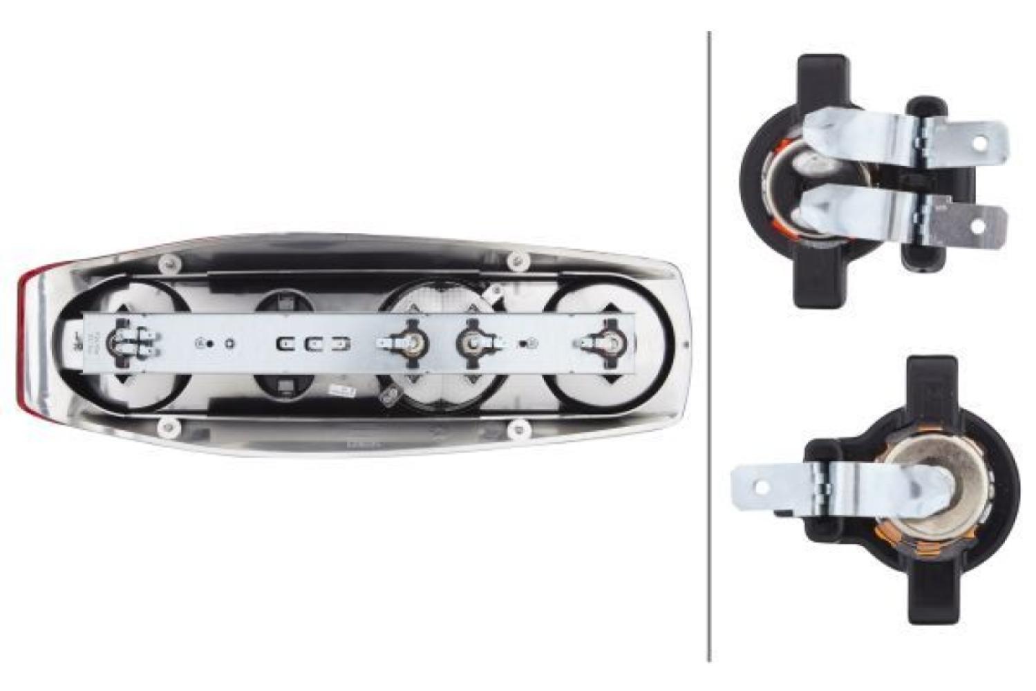 Hella Hella Achterlicht Caraluna II Plus Rem/ Knipper/ Mist/ Achteruitrij/ Zijmarkering/ Driehoek Reflector Rechts