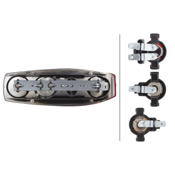 Hella Hella Achterlicht Caraluna II Plus Rem/ Knipper/ Mist/ Achteruitrij/ Zijmarkering/ Driehoek Reflector Links