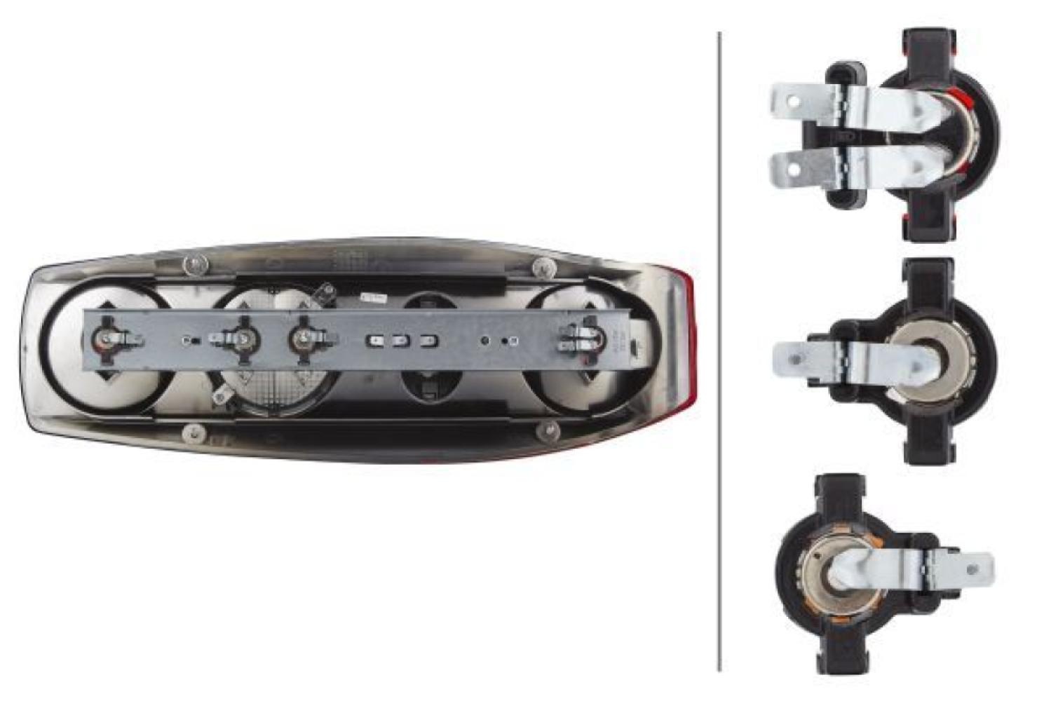 Hella Hella Achterlicht Caraluna II Plus Rem/ Knipper/ Mist/ Achteruitrij/ Zijmarkering/ Driehoek Reflector Links
