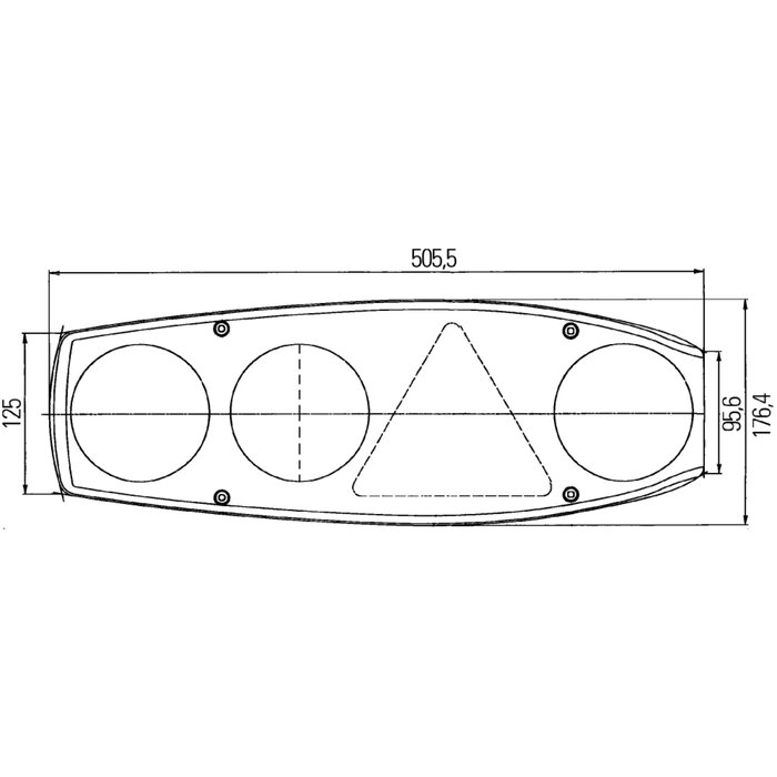 Hella Hella Achterlicht Caraluna II Plus Rem/ Knipper/ Mist/ Achteruitrij/ Zijmarkering/ Driehoek Reflector Links