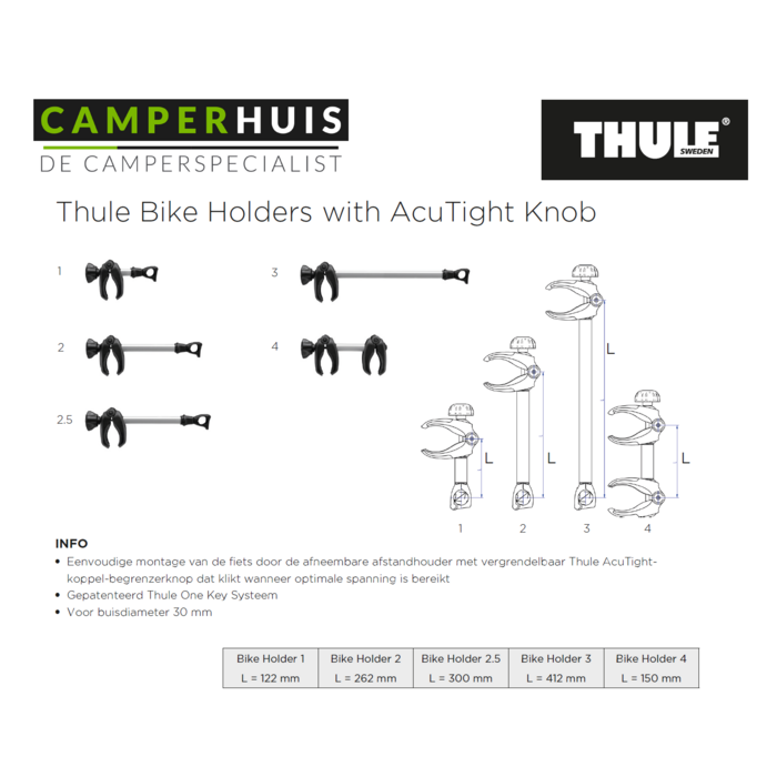 Thule Thule Bike Holder 2.5 met ACUTight-knop zwart