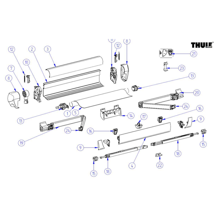 Thule Thule 5003 Leadrail 3.50 wit