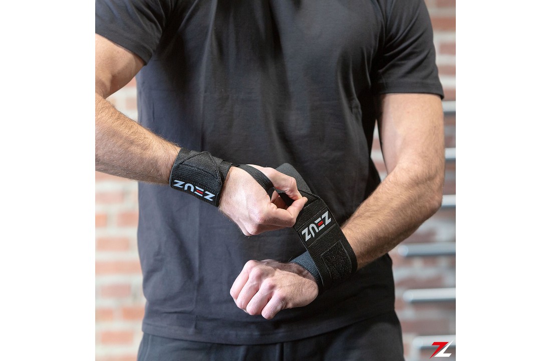 ZEUZ® 2x Fitness & CrossFit Polsband - Wrist wraps – Krachttraining – Polsbrace – Zwart