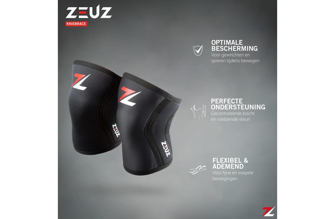 Great Barrier Reef Sta op passend ZEUZ® 2 Stuks Premium Knie Brace voor Fitness, Crossfit & Sporten – Knieband  - Braces – 7 mm - Maat M - ZEUZ