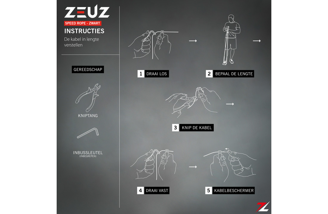 ZEUZ® Professioneel Crossfit & Fitness Springtouw – Verstelbaar – Speed Rope – Volwassenen – Zwart