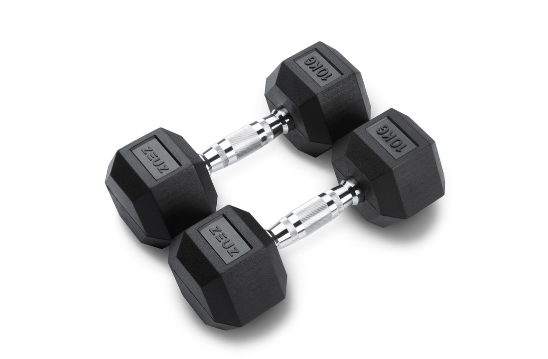 ZEUZ Hexa Dumbbells Set 2 x 10 KG – Hexagon Gewichten Dumbbellset