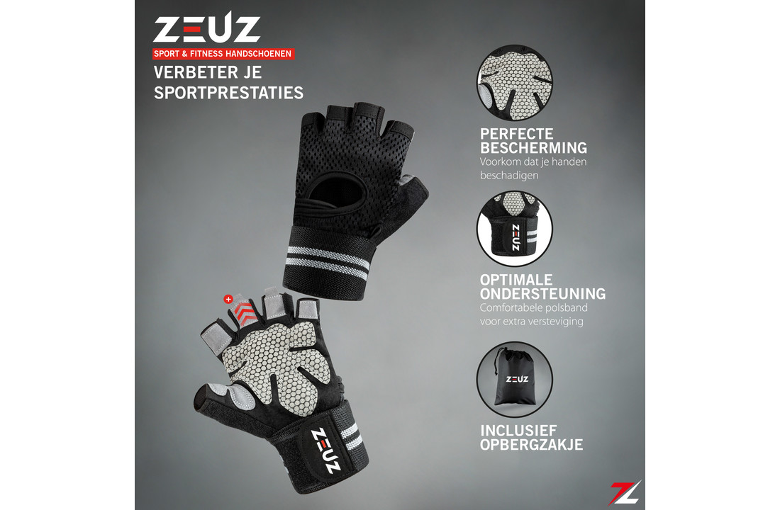 Manieren Maxim Weigeren ZEUZ® Sport & Fitness Handschoenen Heren & Dames - ZEUZ