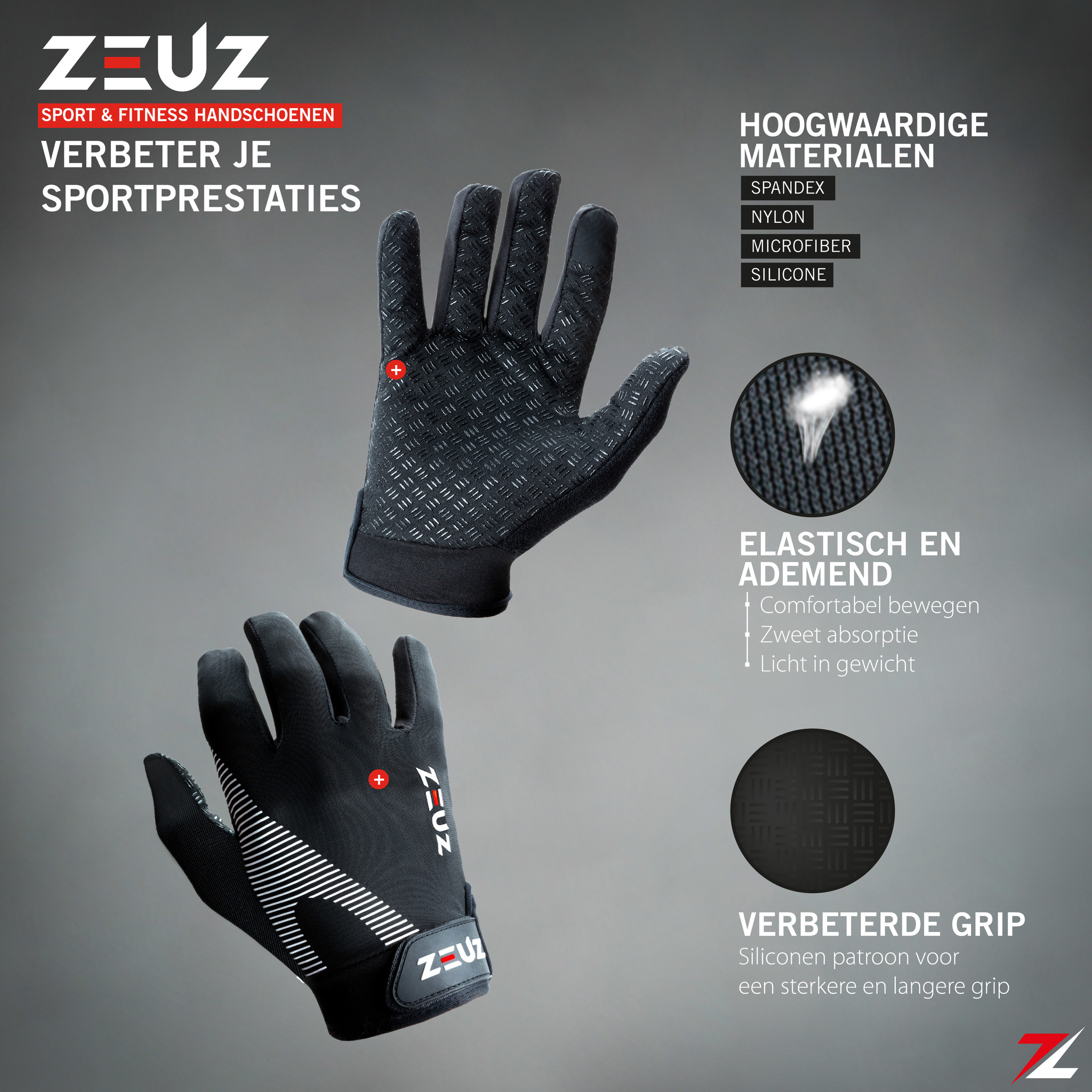 ZEUZ® Sport, Crossfit & Fitness Handschoenen Heren & Dames ZEUZ