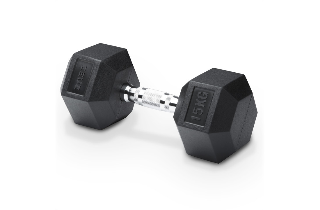 ZEUZ Hexa Dumbbell 1 Stuk 15 KG – Hexagon Gewichten