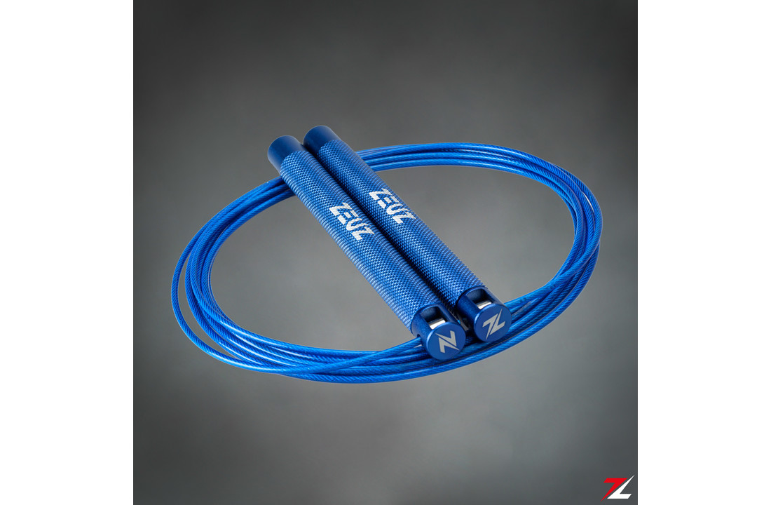 ZEUZ® Professioneel Crossfit & Fitness Springtouw – Verstelbaar – Speed Rope – Volwassenen – Marine Blauw