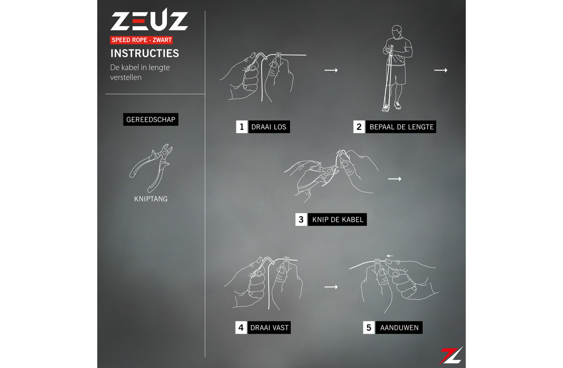 ZEUZ® Professioneel Crossfit & Fitness Springtouw – Verstelbaar – Speed Rope – Volwassenen – SR-2 - Zwart