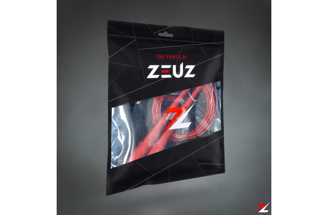 ZEUZ® Professioneel Crossfit & Fitness Springtouw – Verstelbaar – Speed Rope – Volwassenen – SR-2 - Rood