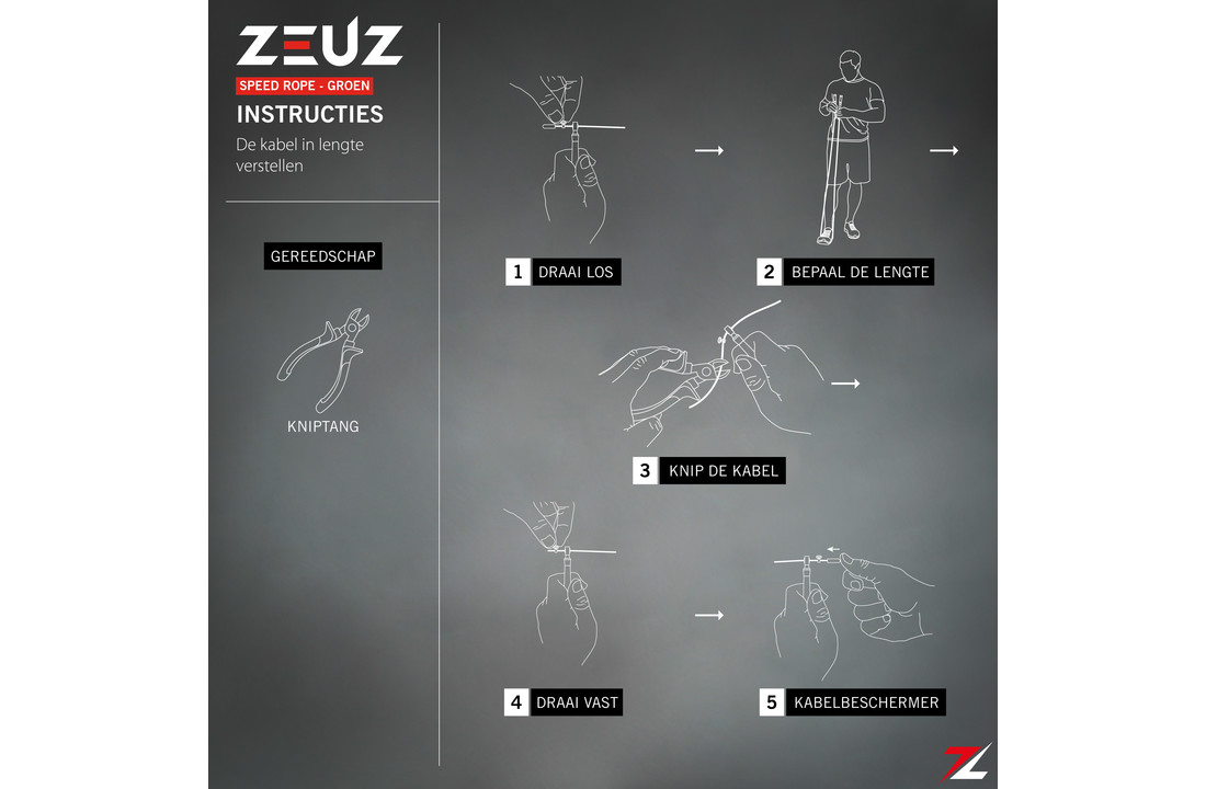 ZEUZ® SR2 Professioneel Crossfit & Fitness Springtouw – Verstelbaar – Speed Rope – Volwassenen – SR-2 - Leger Groen