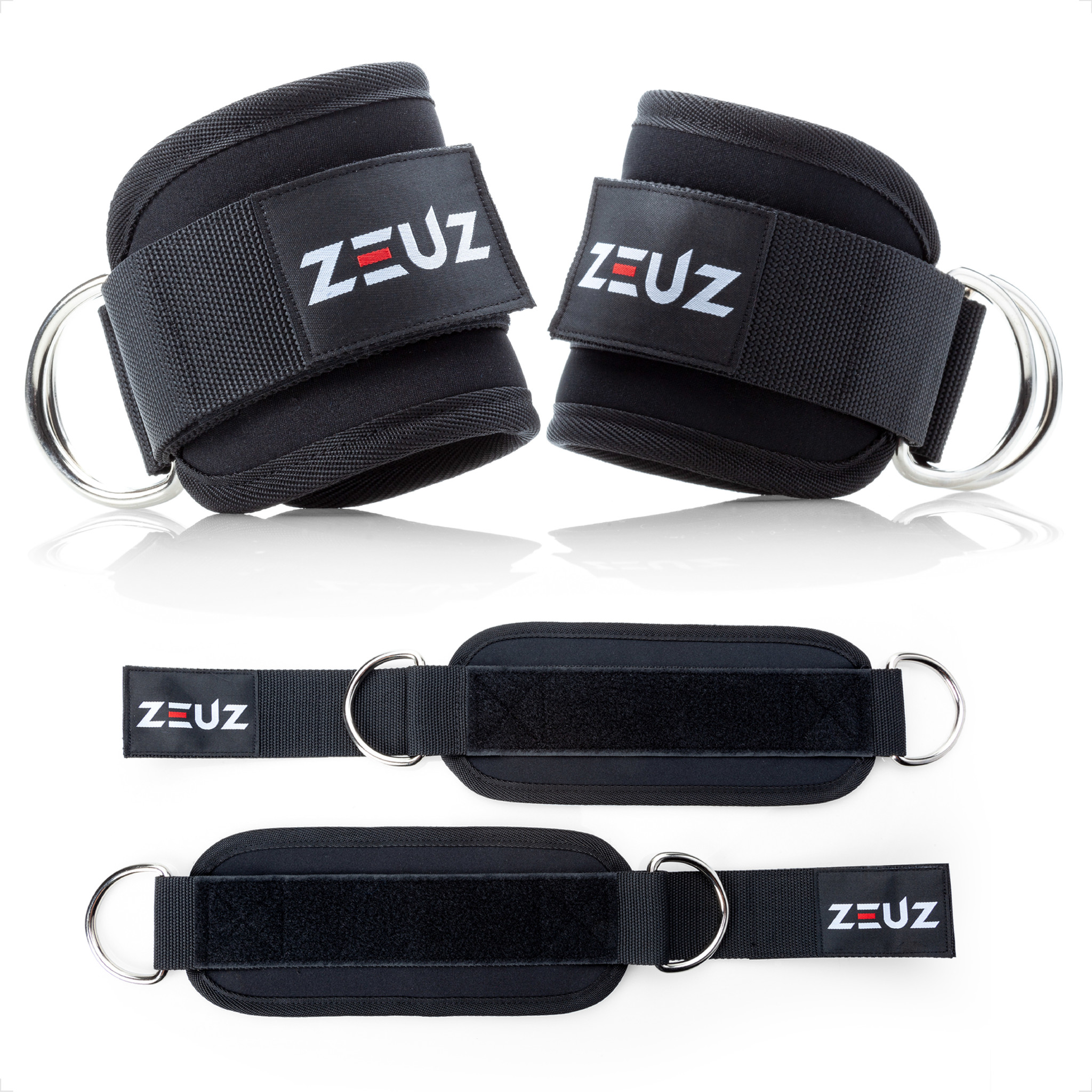 ZEUZ® 2 Stuks Enkelband Fitness Kabelmachine - Zwart - ZEUZ