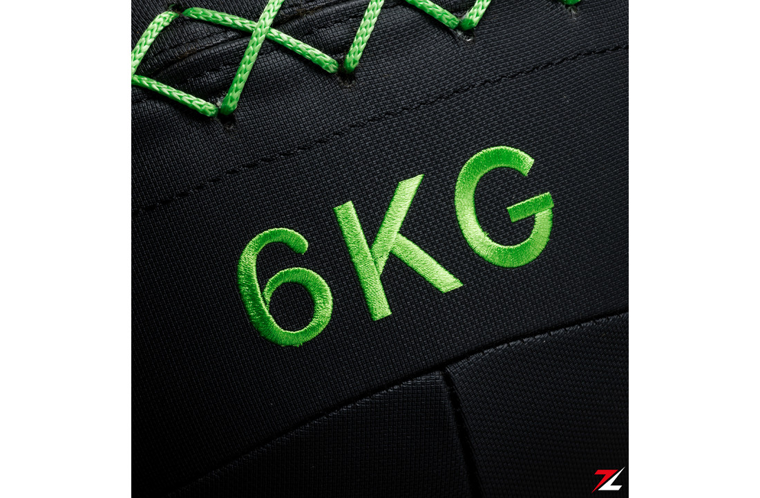 ZEUZ® Premium Wall Ball 6kg - Geschikt voor Crossfit & Fitness – PU Foam Vulling & Vinyl – 35 CM Diamter - Groen