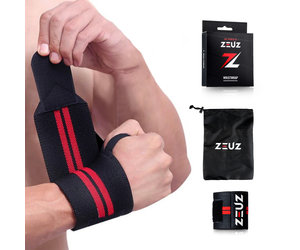 Knorretje astronomie Boek ZEUZ® 1 Stuk Fitness & CrossFit Polsband - Wrist wraps – Krachttraining –  Polsbrace – Rood & Zwart - ZEUZ