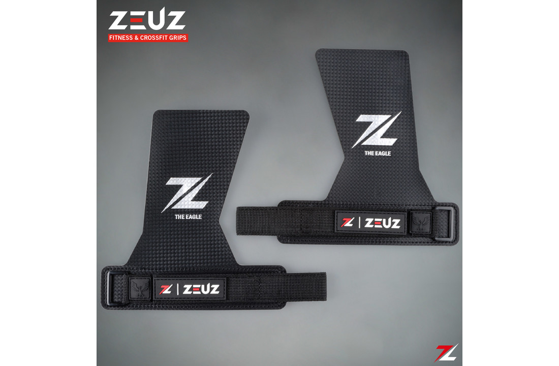 ZEUZ® Fitness & Crossfit Fingerless Grips – Sport Handschoenen – Turnen – Gymnastics – Zwart – Carbon