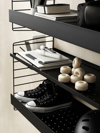 String String metal shelf - low edge - 58x20 cm String String metal shelf - low edge - 58x20 cm