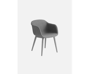 Fiber armchair upholstered wood base La Fabrika