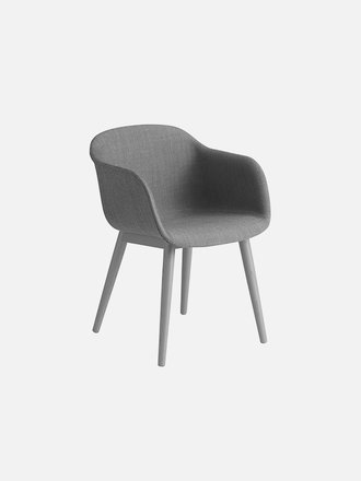 Muuto Fiber armchair upholstered - wood base