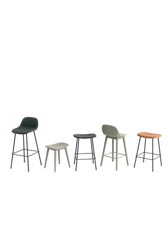 Muuto Fiber counter stool with backrest - wood base Muuto Fiber counter stool with backrest - wood base