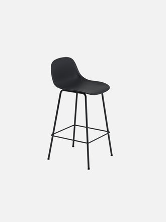 Muuto Fiber counter stool with backrest - tube base