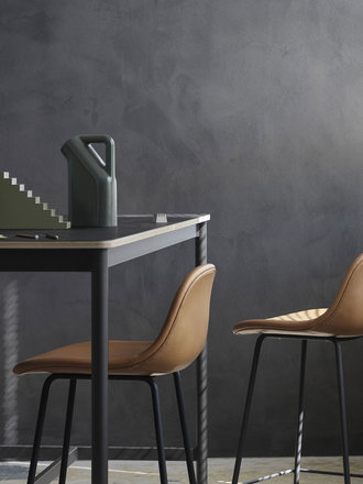 Muuto Fiber counter stool with backrest upholstered - tube base Muuto Fiber counter stool with backrest upholstered - tube base