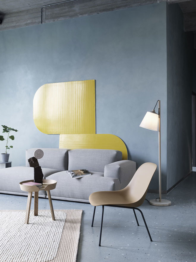 Fiber lounge chair upholstered tube base La Fabrika