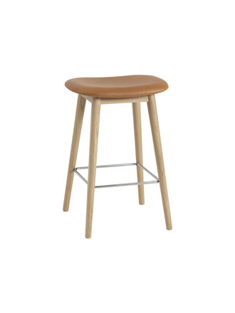 Muuto Fiber counter stool upholstered - wood base Muuto Fiber counter stool upholstered - wood base