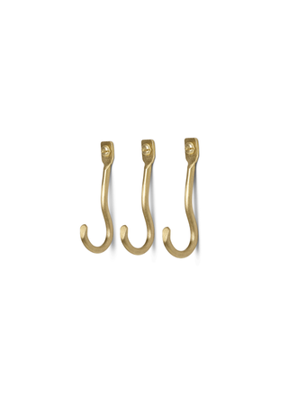 Ferm Living Curvature Hooks - set of 3 - brass