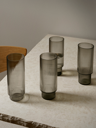 Ferm Living Ripple long drink glasses - set of 4 Ferm Living Ripple long drink glasses - set of 4