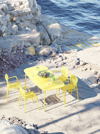 Petite Friture Week-End Medium Rectangular Dining Table with slats Petite Friture Week-End Medium Rectangular Dining Table with slats