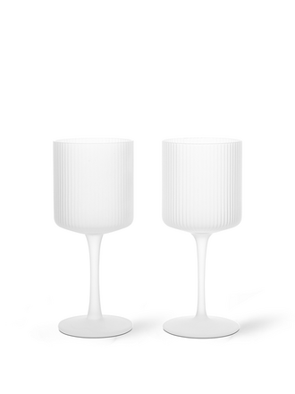 Ferm Living Ripple White Wine Glasses - set of 2
