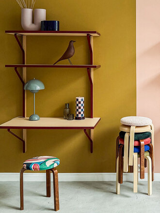 Artek Stool 60 with walnut legs -  Limited edition Artek X Kelly Claessens Artek Stool 60 with walnut legs -  Limited edition Artek X Kelly Claessens