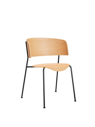 Objekte Unserer Tage Ex-display Wagner Armrest Chair - black & matt lacquered oak