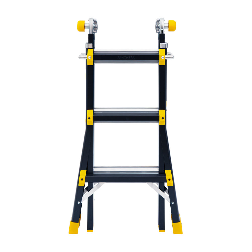 Vouwladder PRO telescopisch 4x3 black