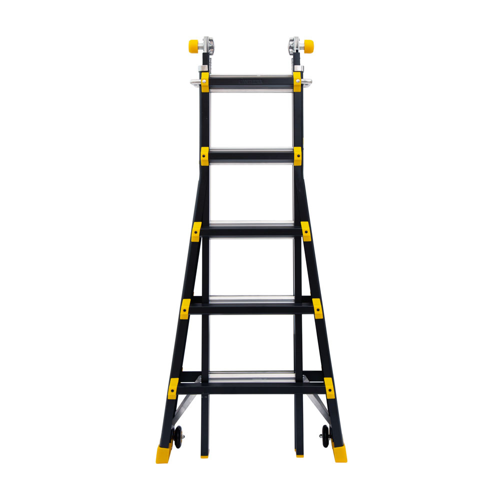 Vouwladder PRO telescopisch 4x5 black