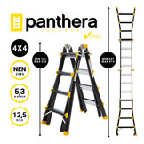 Vouwladder PRO telescopisch 4x4 black