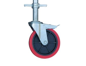 Steigerwiel met rubber profiel op stalen spindel max. 300 kg per wiel
