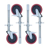 Steigerwiel met rubber profiel op stalen spindel max. 300 kg per wiel