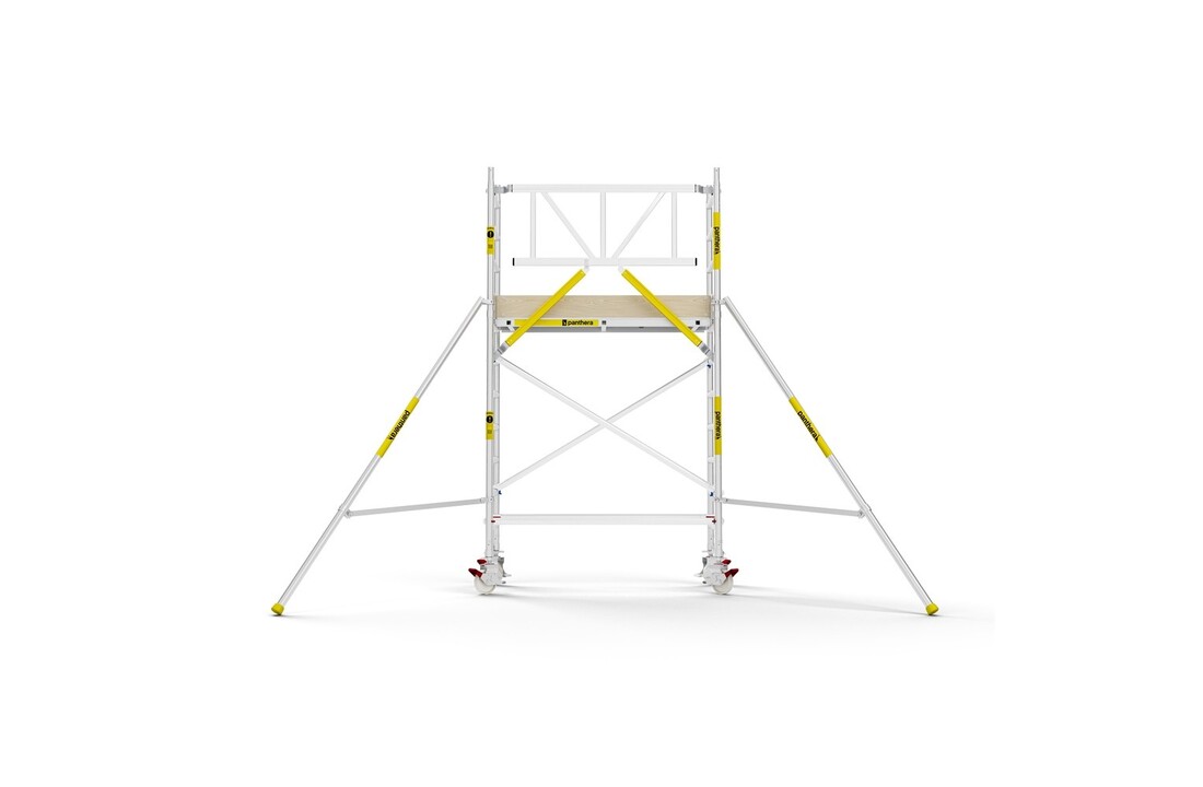 Panthera PRO 75x185 4,2m werkhoogte met enkele voorloopleuning carbon vloer