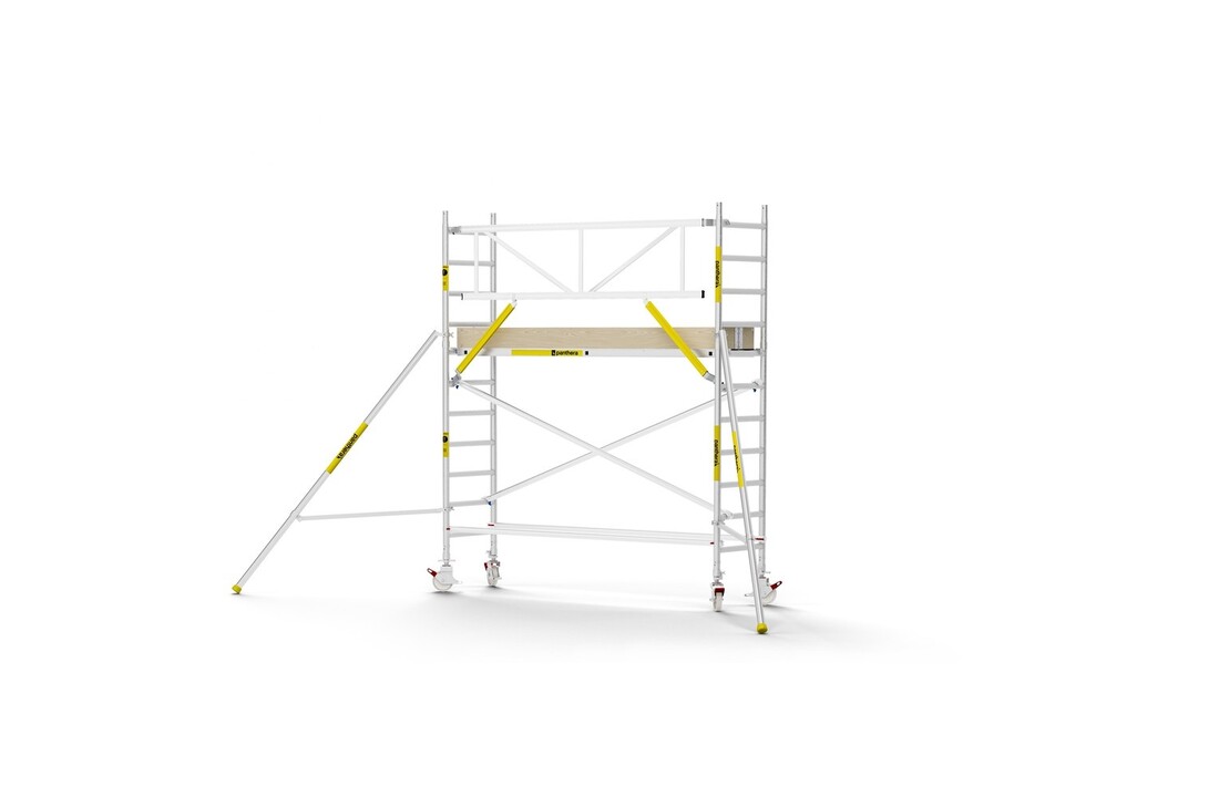 Panthera PRO 75x305 4,2m werkhoogte met enkele voorloopleuning carbon vloer