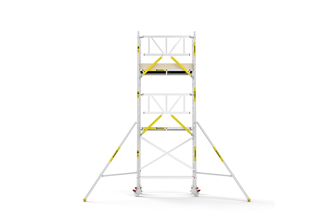 Panthera PRO 75x185 6,2m werkhoogte met enkele voorloopleuning carbon vloer