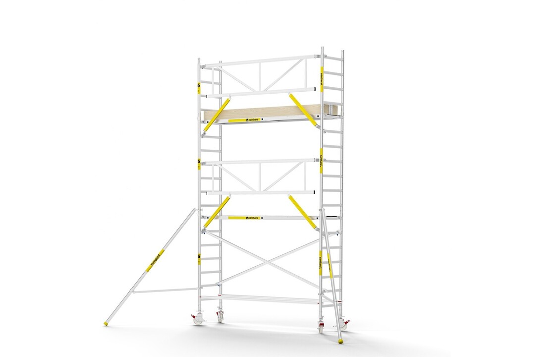 Panthera PRO 75x305 6,2m werkhoogte met enkele voorloopleuning carbon vloer