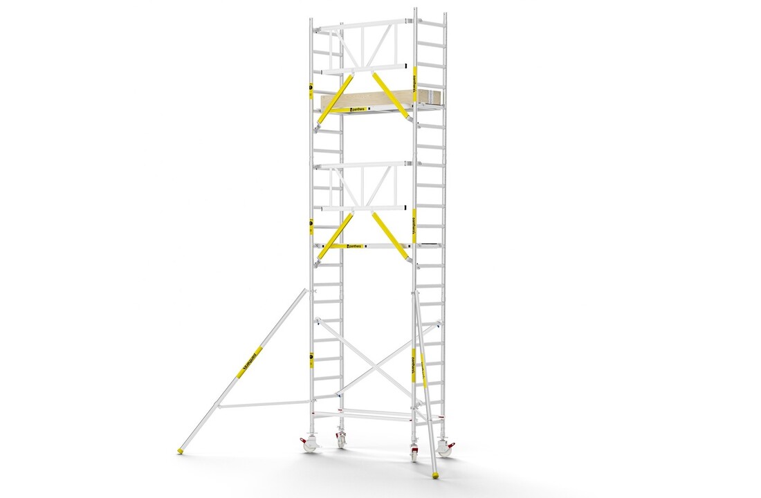 Panthera PRO 75x185 7,2m werkhoogte met enkele voorloopleuning carbon vloer