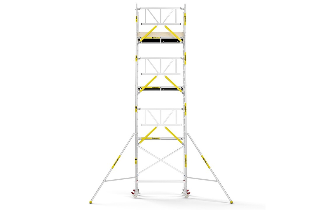 Panthera PRO 75x185 8,2m werkhoogte met enkele voorloopleuning carbon vloer