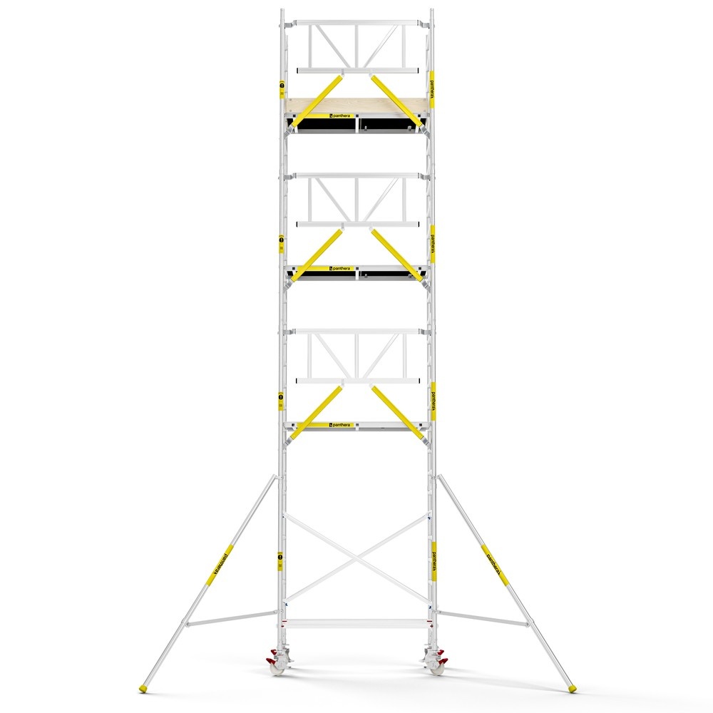 Panthera PRO 75x185 9,2m werkhoogte met enkele voorloopleuning carbon vloer