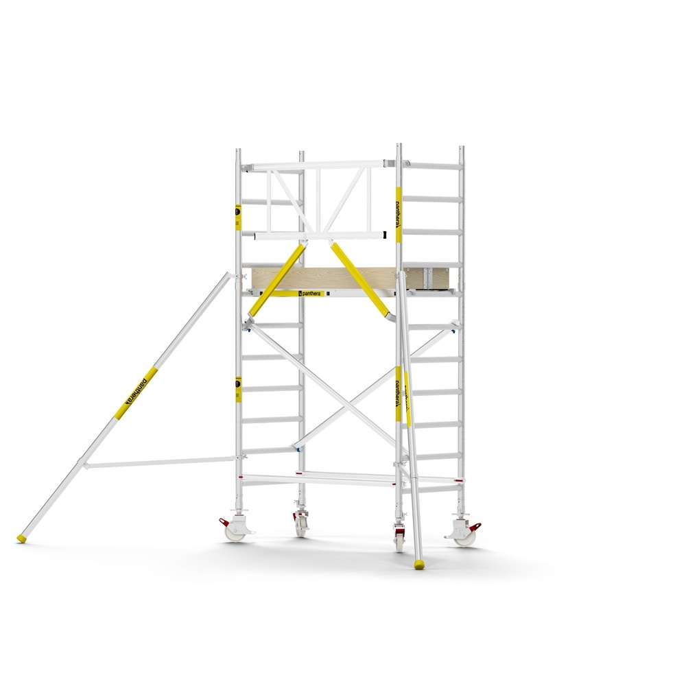 Panthera PRO 90x185 4,2m werkhoogte met enkele voorloopleuning carbon vloer