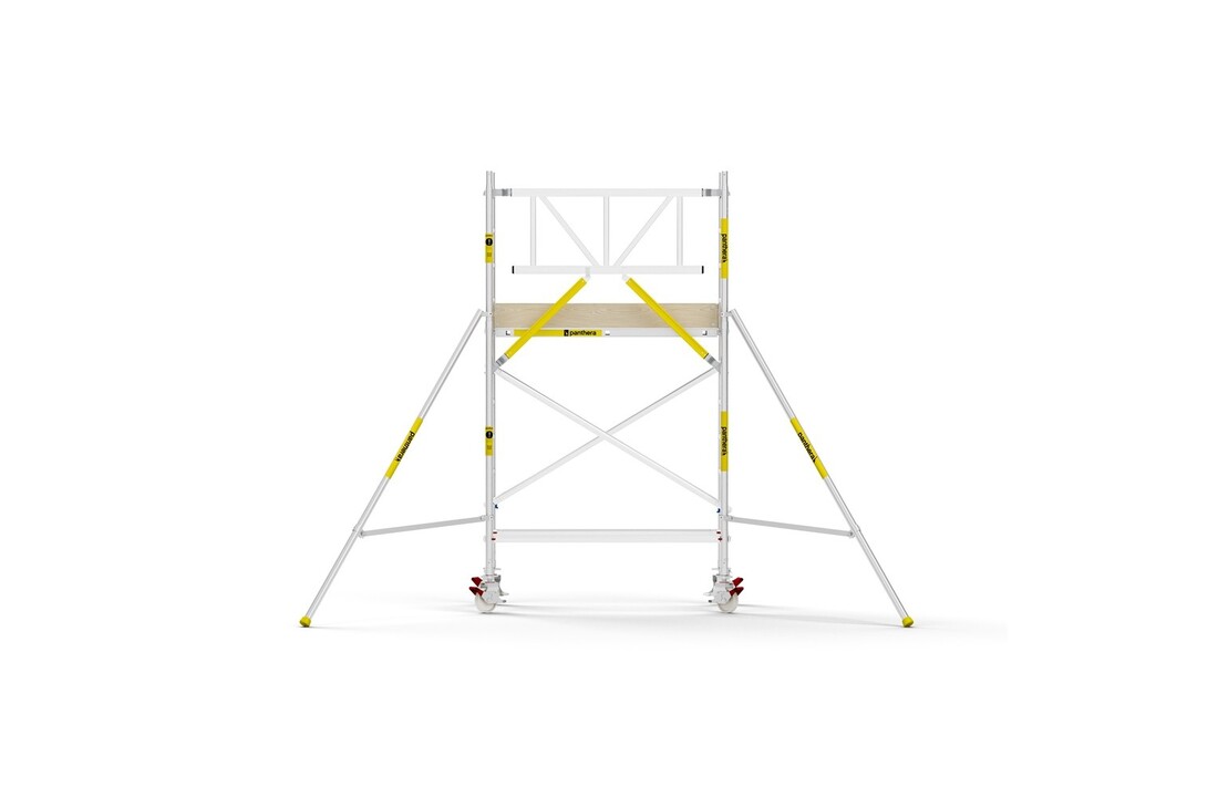 Panthera PRO 90x185 4,2m werkhoogte met enkele voorloopleuning carbon vloer