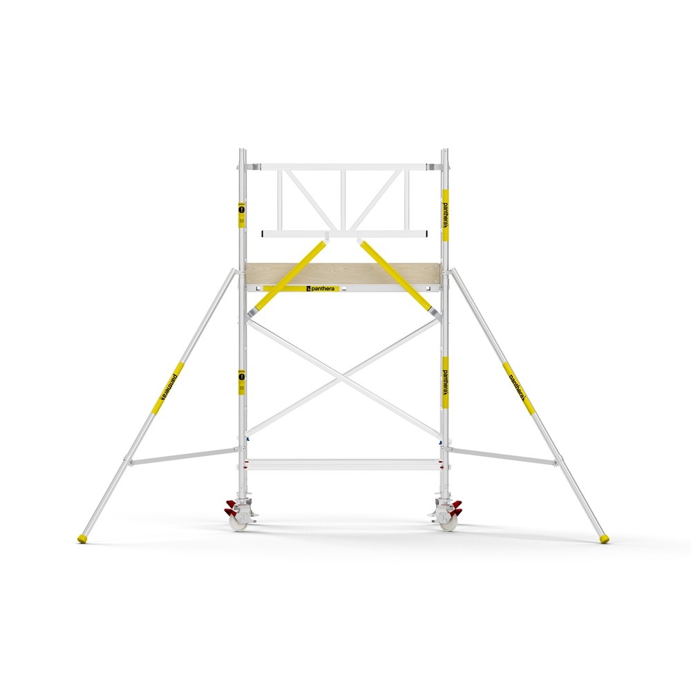 Panthera PRO 90x185 4,2m werkhoogte met enkele voorloopleuning carbon vloer